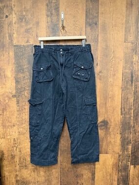 Free People Tahiti Cargo Pants navy blue large EUC
